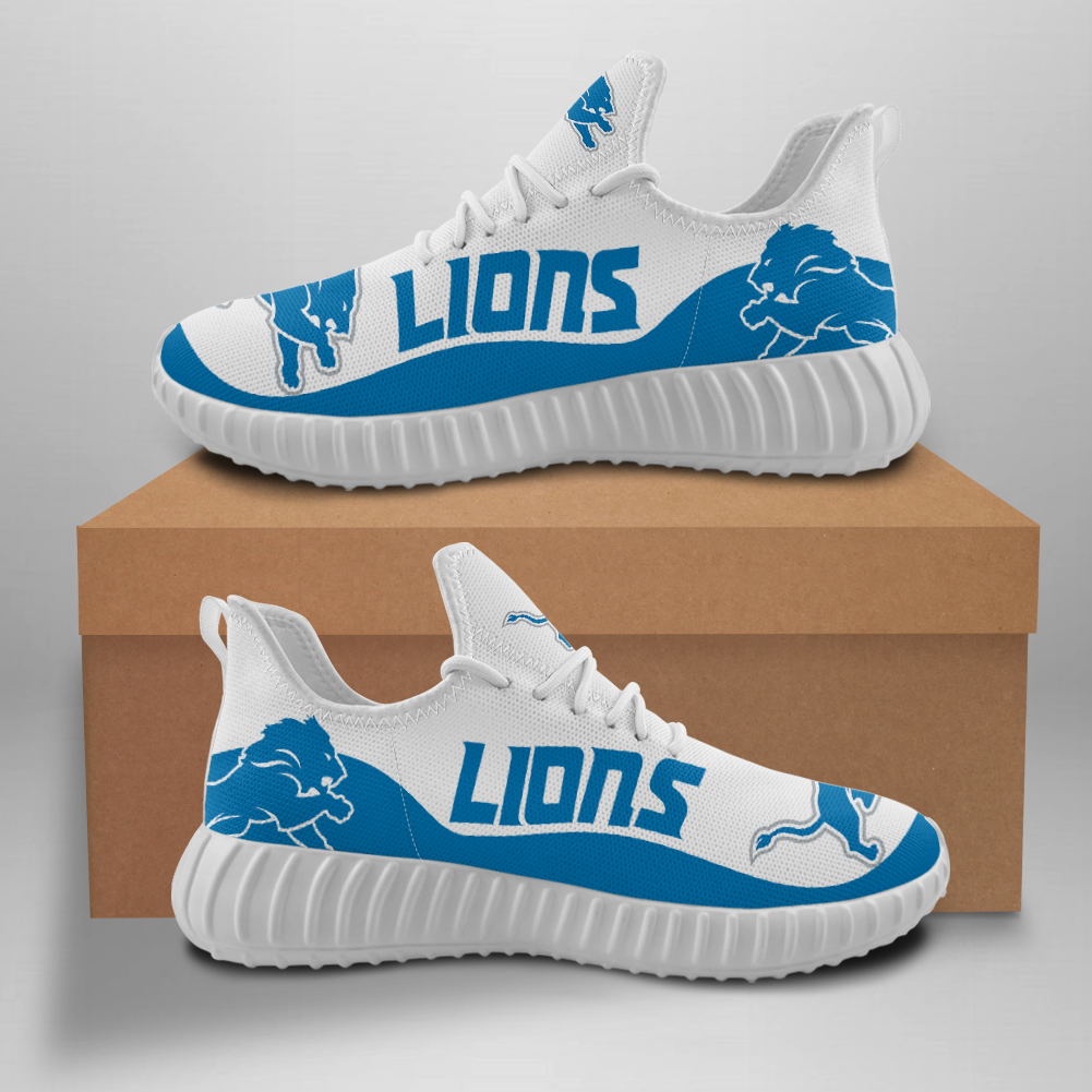 Men's NFL Detroit Lions Mesh Knit Sneakers/Shoes 007